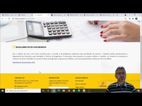Aula sobre honorários voltados às avaliações e perícias no imóvel rural