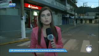 Bandidos explodem caixas eletrônicos e destroem agências em Juquitiba