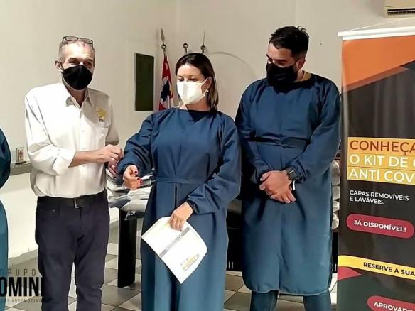 DOAÇÃO CAPAS ANTI COVID19 PARA SÃO LOURENÇO DA SERRA – GRUPO DOMINI