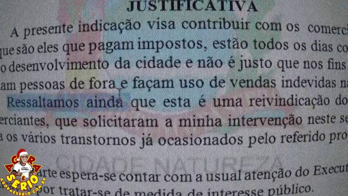 SÃO LOURENÇO DA SERRA COMERCIANTES X AMBULANTES INDICAÇÃO VEREADOR