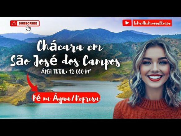 🌄Chácara Lindíssima em São José dos Campos-SP 12.000m² (Pé na Água)