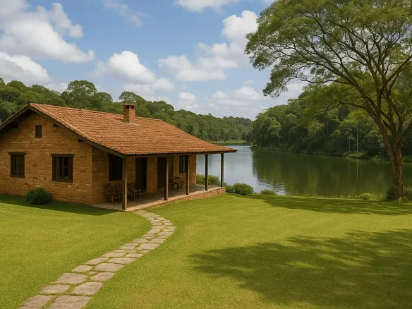 Passar o fim de semana na chácara com rio ou lago pescar ou nadar