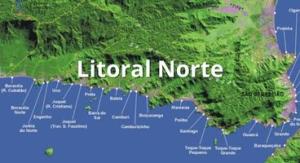 Imagem exibe uma referência ao Litoral Norte no Litoral de SP 